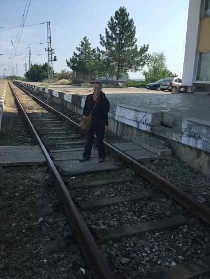 Walk across the tracks. Totally normal.